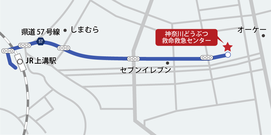 上溝方面からお越しの方用ルートマップ